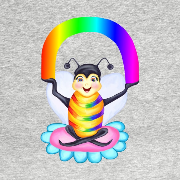 Rainbow Spectrum Bee by Art by Deborah Camp